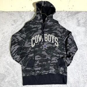 Dallas Cowboys Hoodie Mens Medium Gray Tailgate Camouflage Cotton Fleece Lined